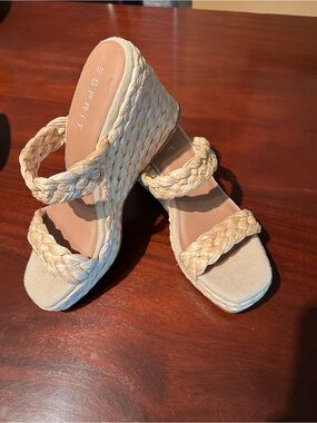 Esprit Natural Braided Wedge Sandals